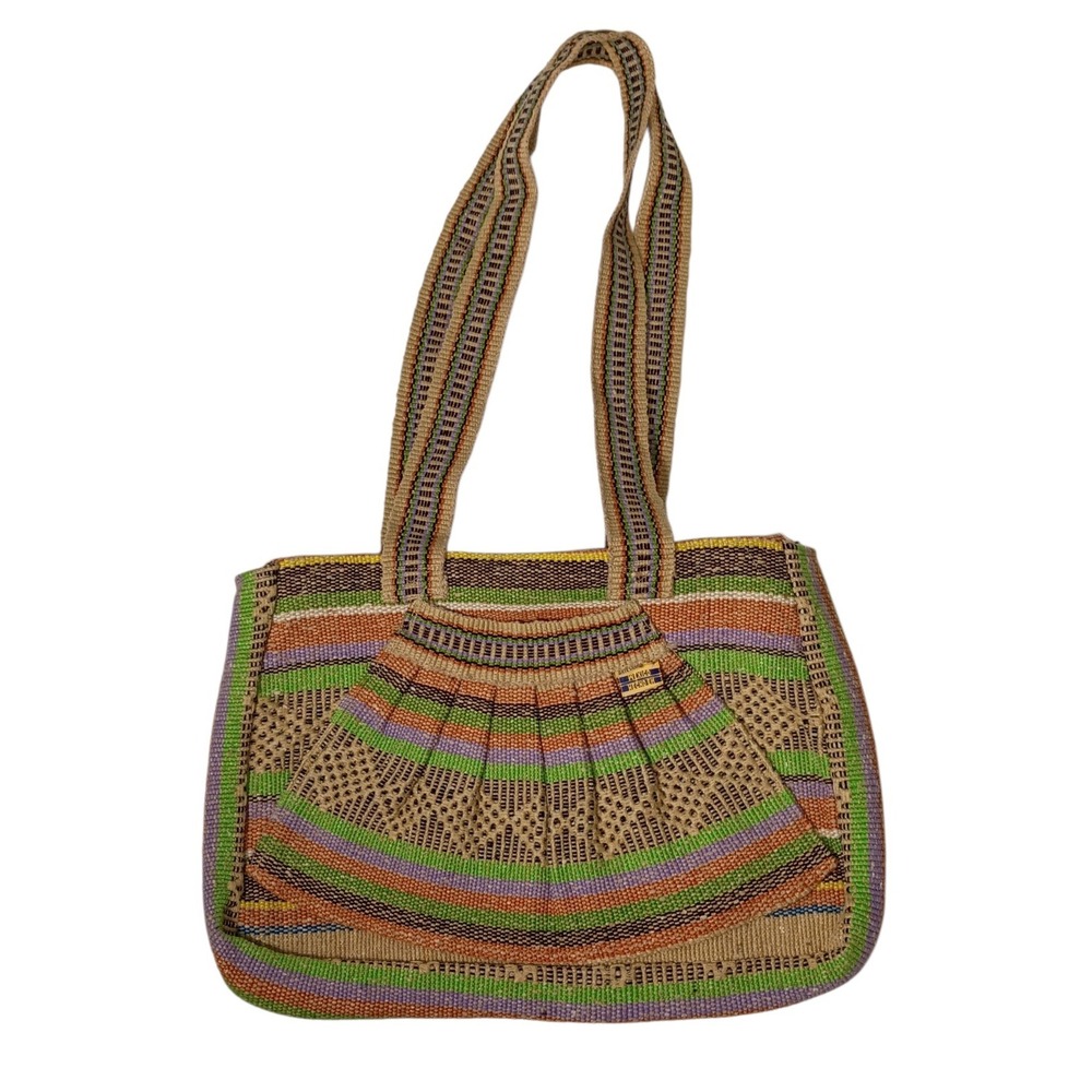 Artesanias‎ Pinzon Hobo Shoulder Bag Colorful Woven Zipper Purse Mexican